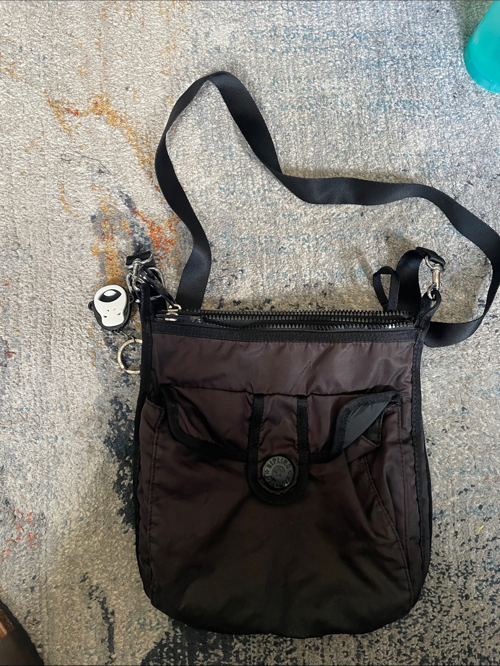 Kipling Black Lightweight Nylon Messenger Crossbody